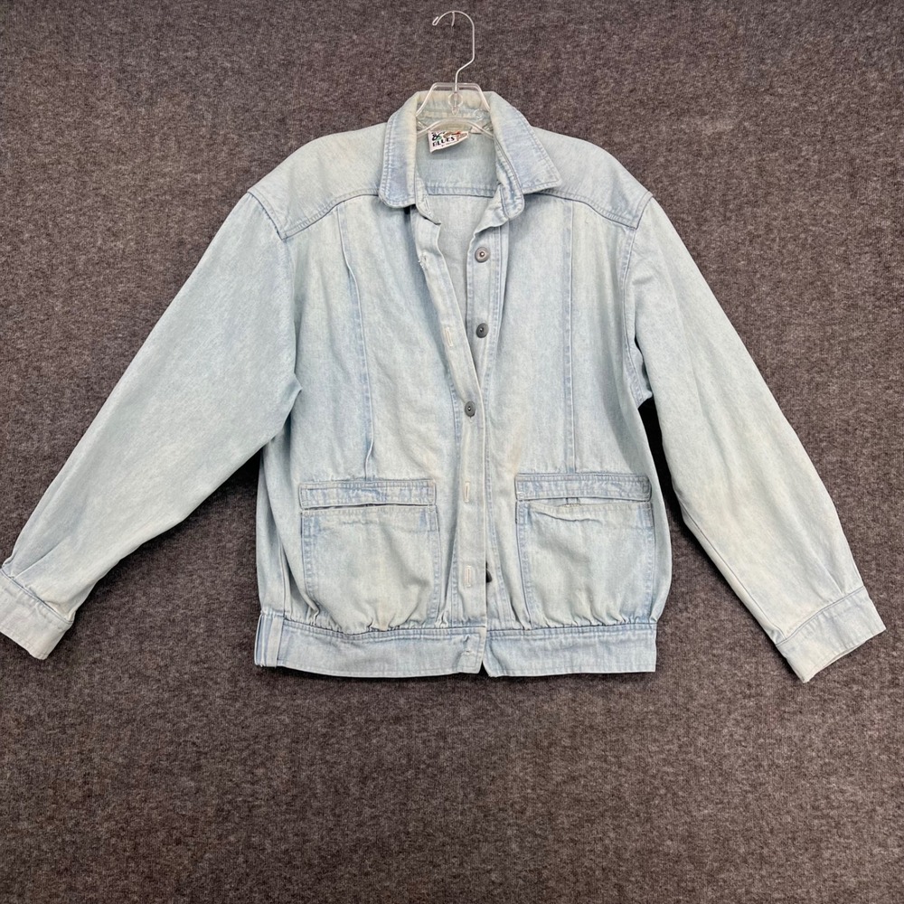 Vintage Rhythm &‎ Blues by Catalina Light Wash Denim Bomber Jacket Light Blue